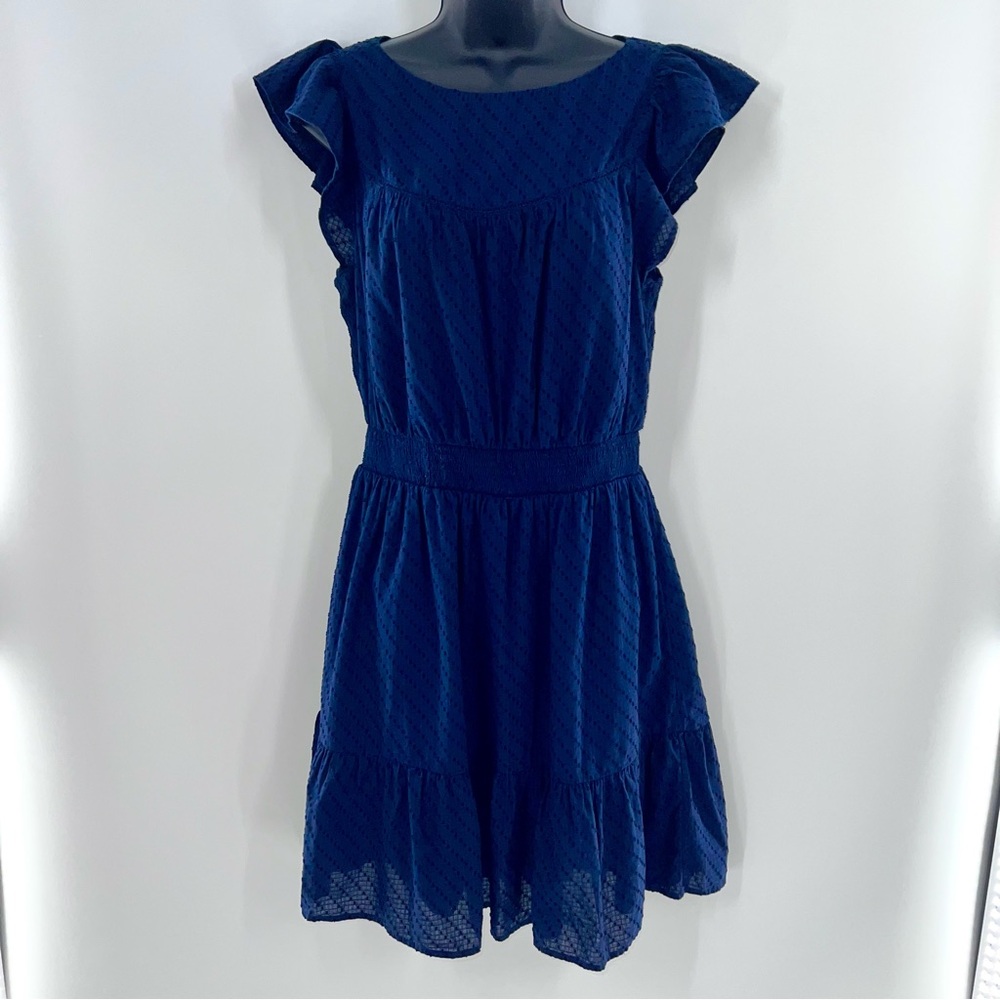 LOFT Outlet Navy Blue Swiss Dots Sleeveless Mini Dress Size M